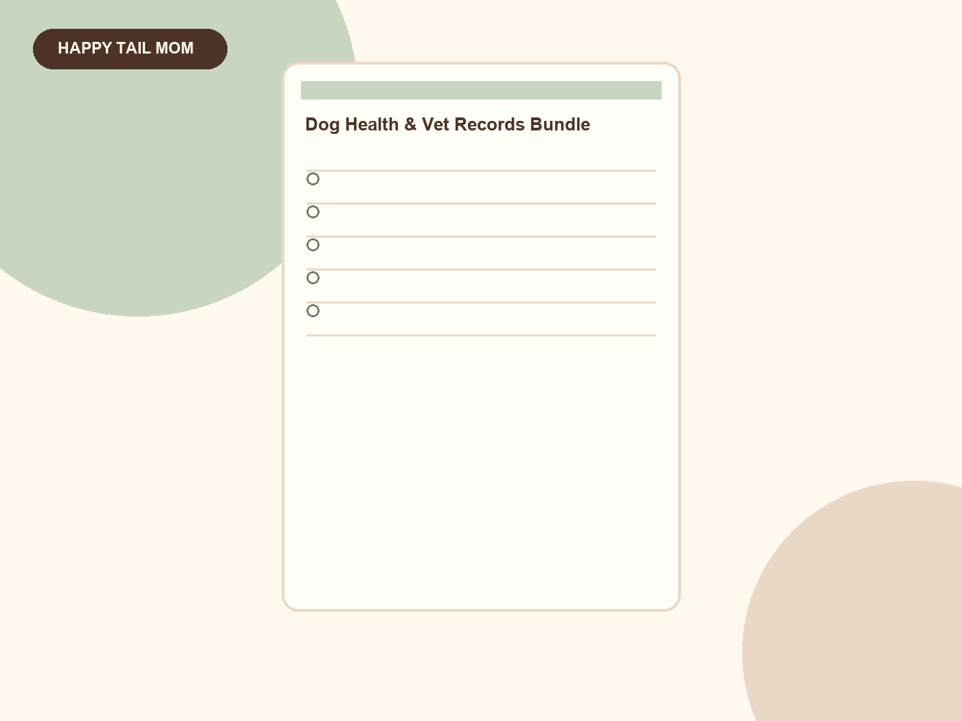 Dog Health & Vet Records Bundle printable planner preview