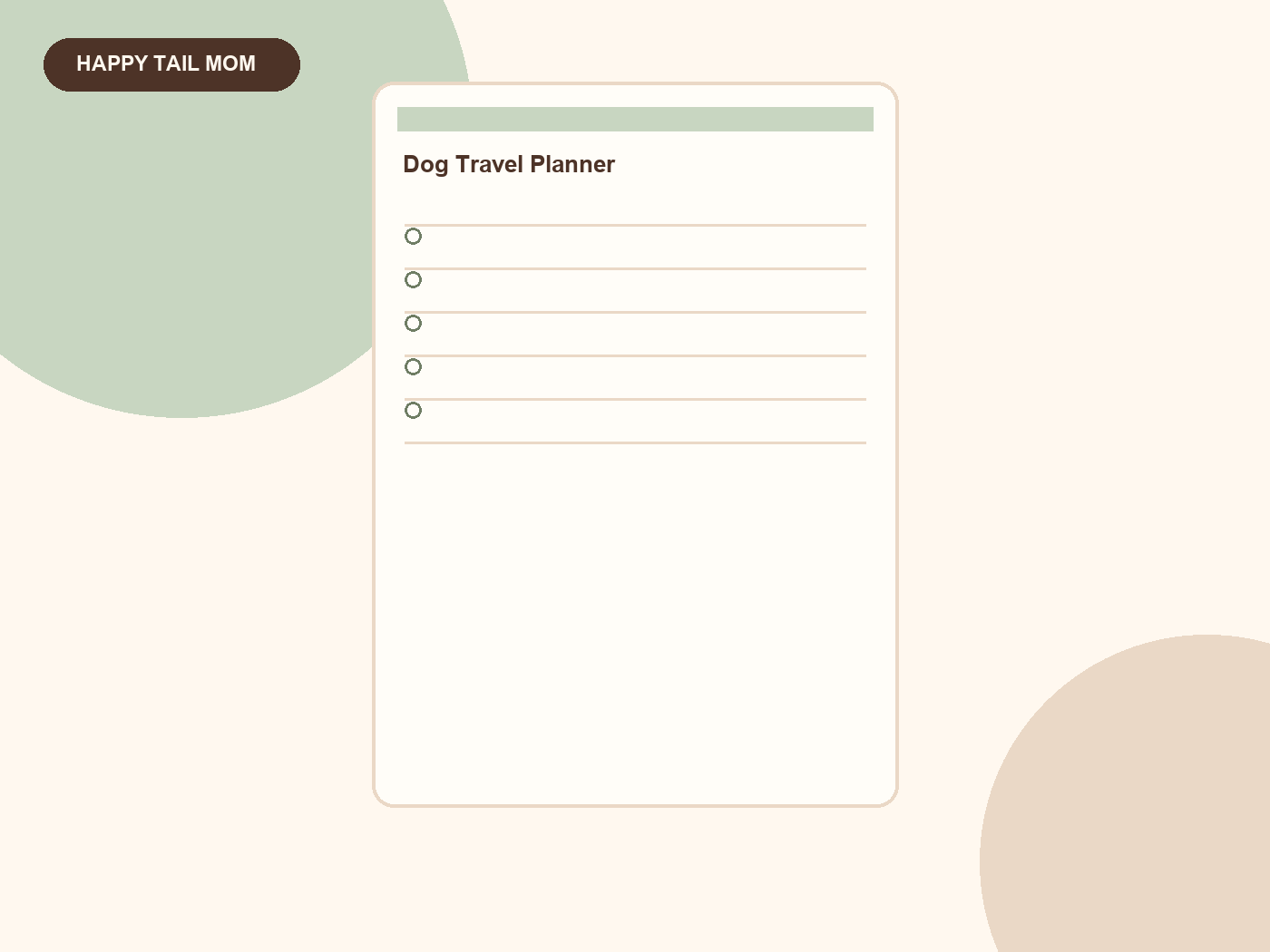 Dog Travel Planner printable planner preview