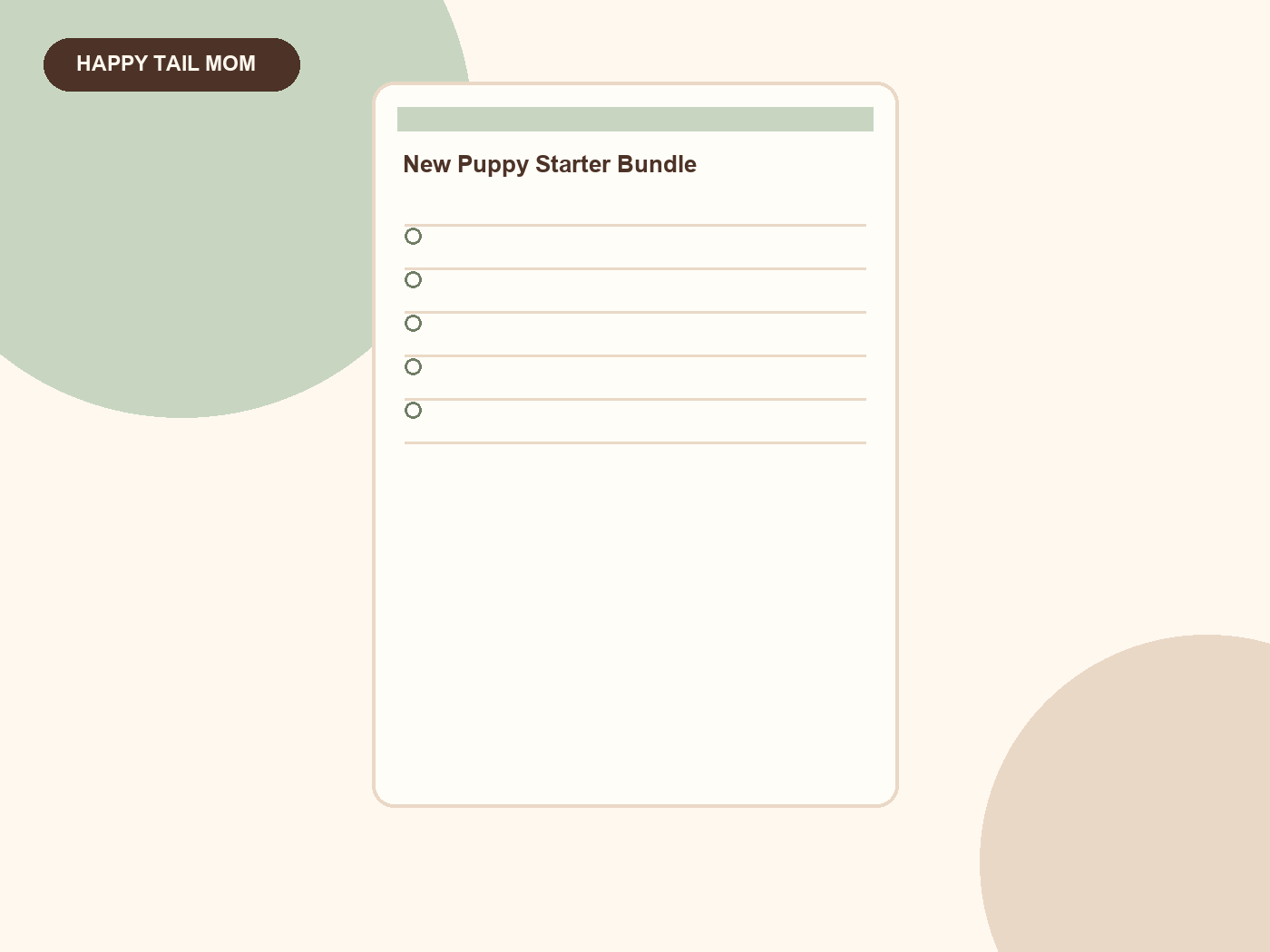 New Puppy Starter Bundle printable planner preview