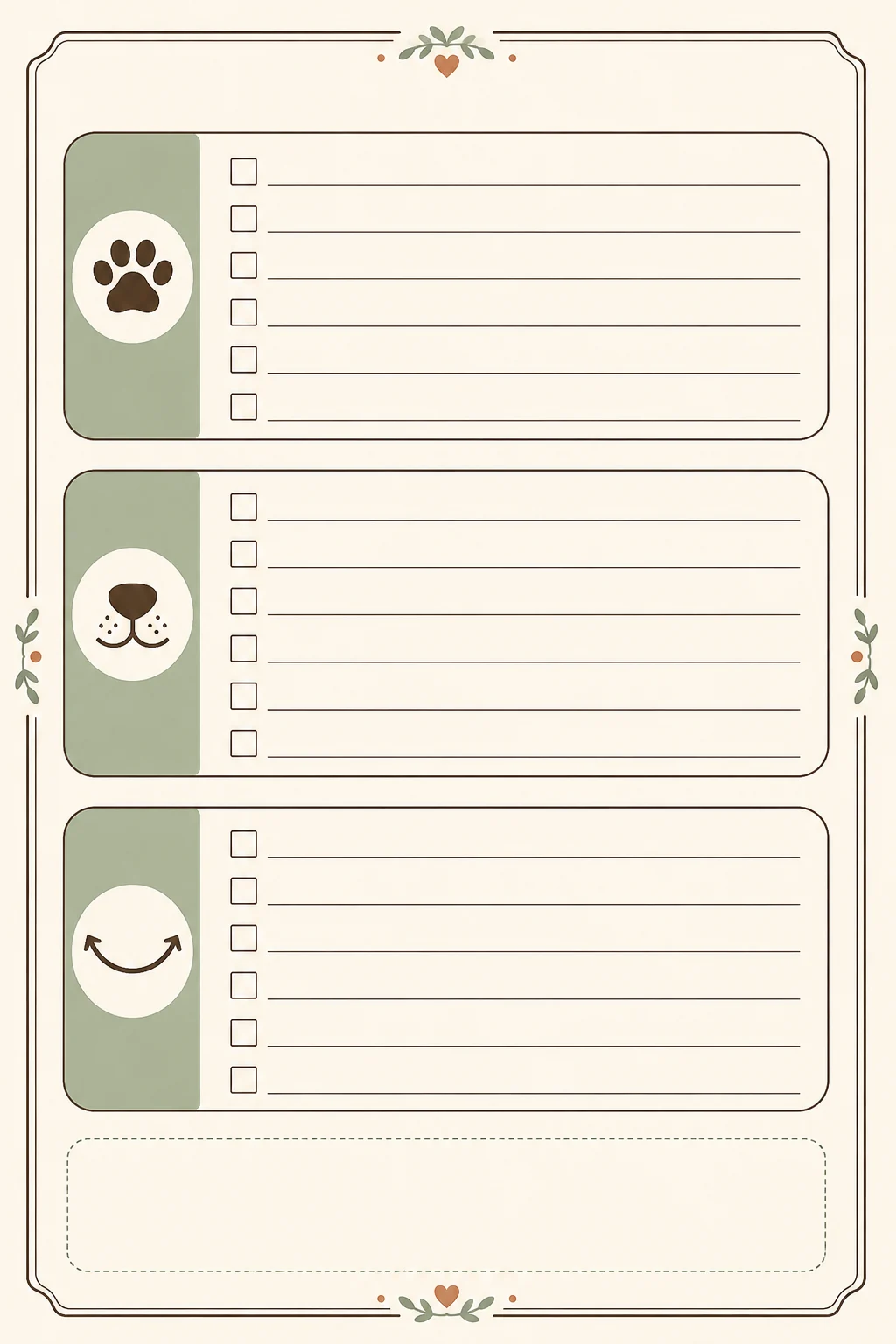 Text-free vertical room-safety worksheet background with floor, nose-height, and jumping-height inspection areas
