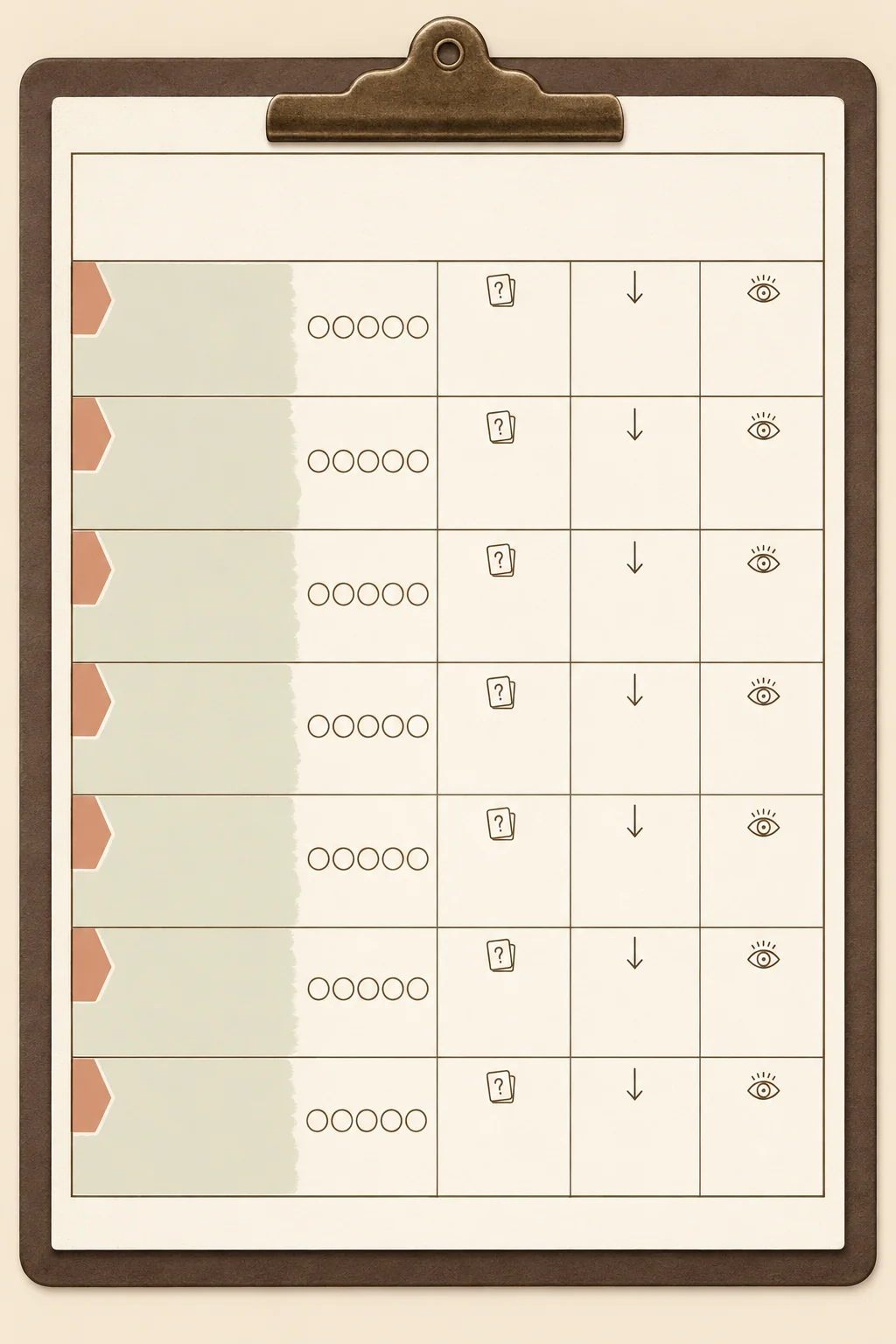 Text-free weekly audit worksheet with seven blank day rows, scoring circles, and note areas in warm Happy Tail Mom colors.